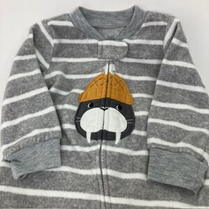Carter's Sleeper 6M Grey and White Striped